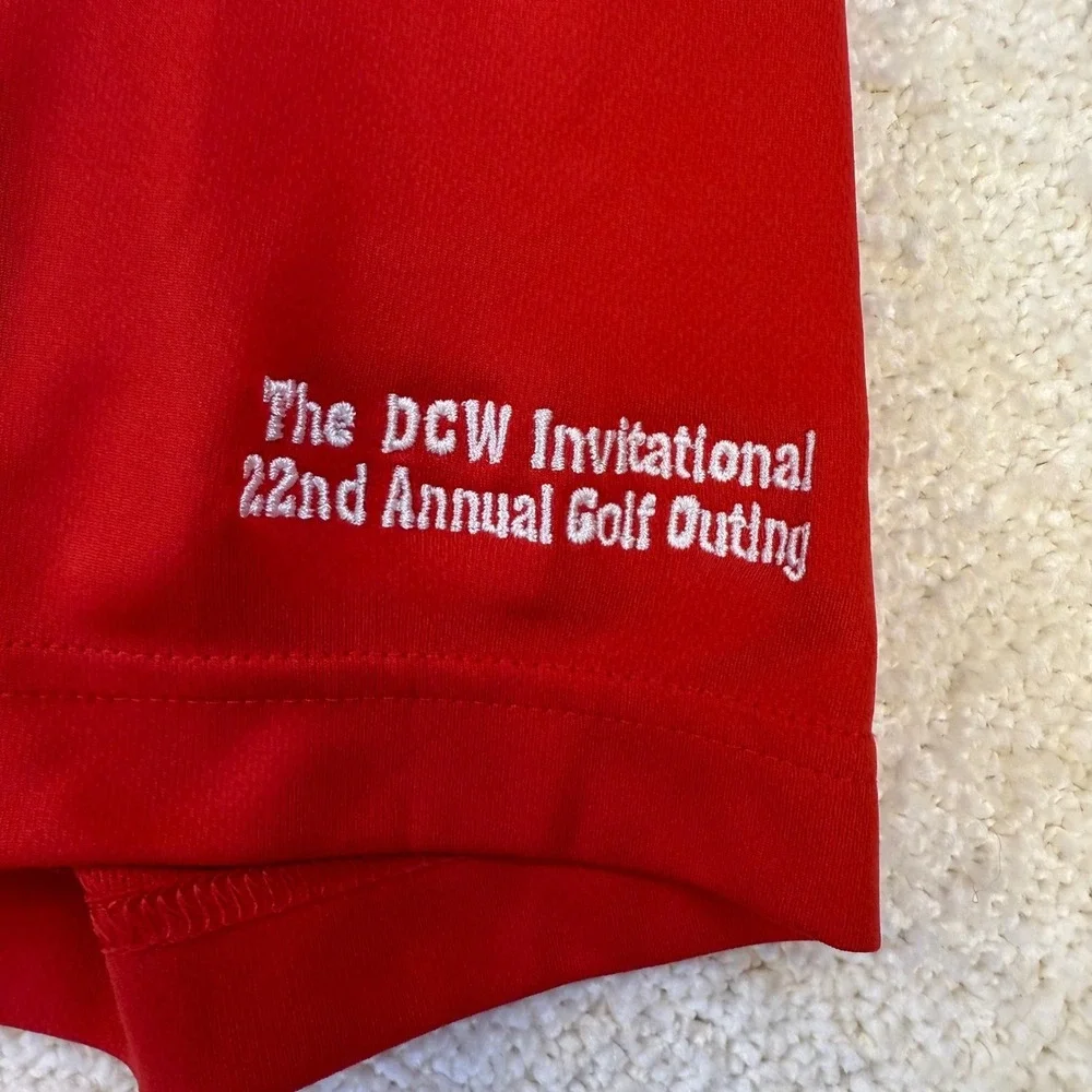 Adidas Golf Polo 2XL‎ Mens Red Concord Pet American Flag Logo DCW Invitational